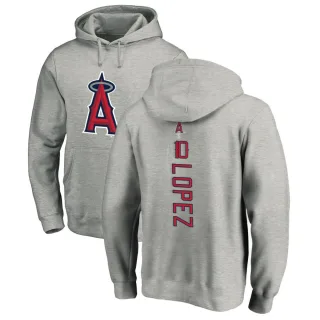 Men's Los Angeles Angels Jack Lopez Ash Backer Pullover Hoodie