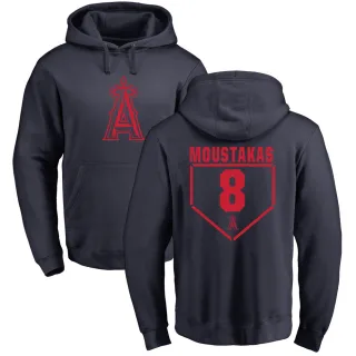 Men's Los Angeles Angels Mike Moustakas Navy Branded RBI Pullover Hoodie -