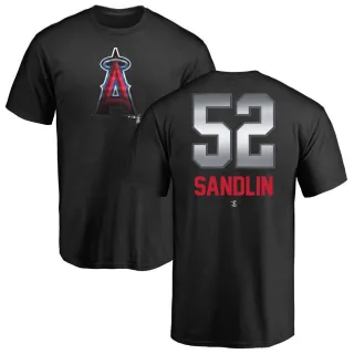 Men's Los Angeles Angels Nick Sandlin Black Midnight Mascot T-Shirt