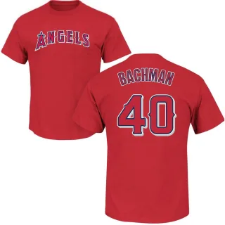 Men's Los Angeles Angels Sam Bachman Red Roster T-Shirt