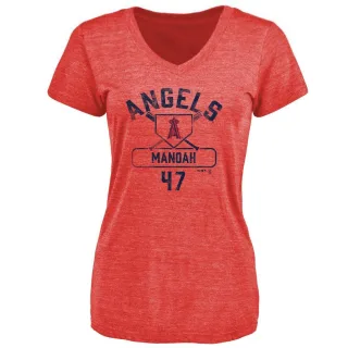 Women's Los Angeles Angels Alek Manoah Red Base Runner T-Shirt