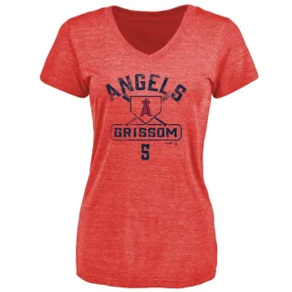 Women's Los Angeles Angels Vaughn Grissom Red Base Runner T-Shirt