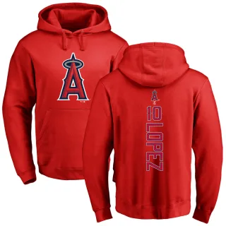 Youth Los Angeles Angels Jack Lopez Red Backer Pullover Hoodie