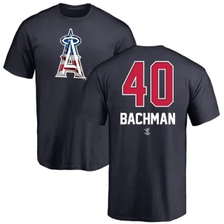 Youth Los Angeles Angels Sam Bachman Navy Name and Number Banner Wave T-Shirt