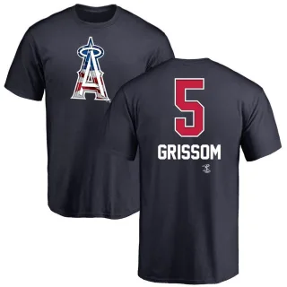 Youth Los Angeles Angels Vaughn Grissom Navy Name and Number Banner Wave T-Shirt